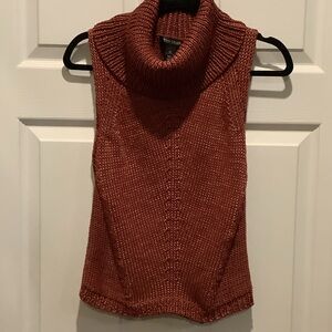 White‎ House Black Market Rust Cowl Neck sleeveless Sweater